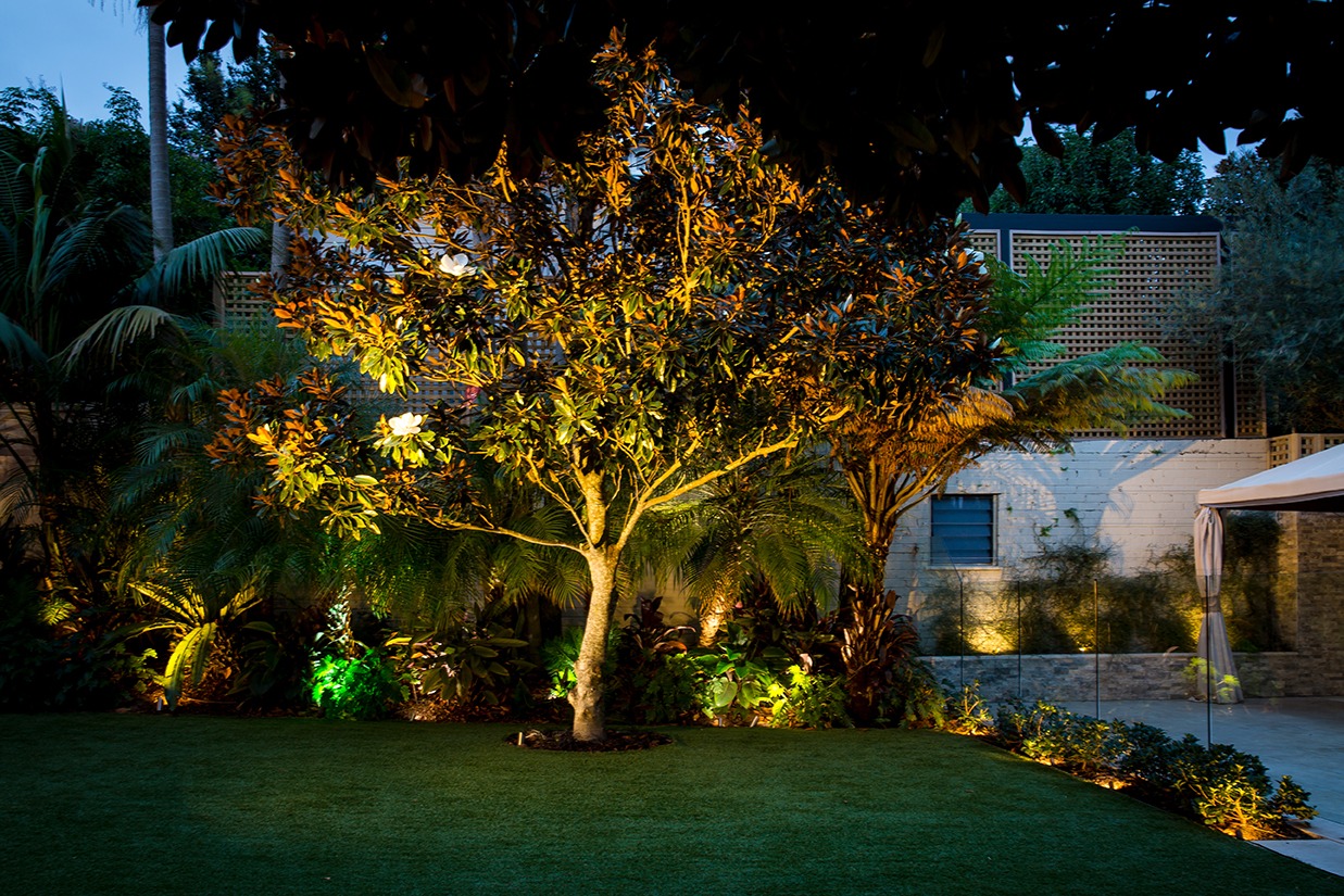 garden lighting at night